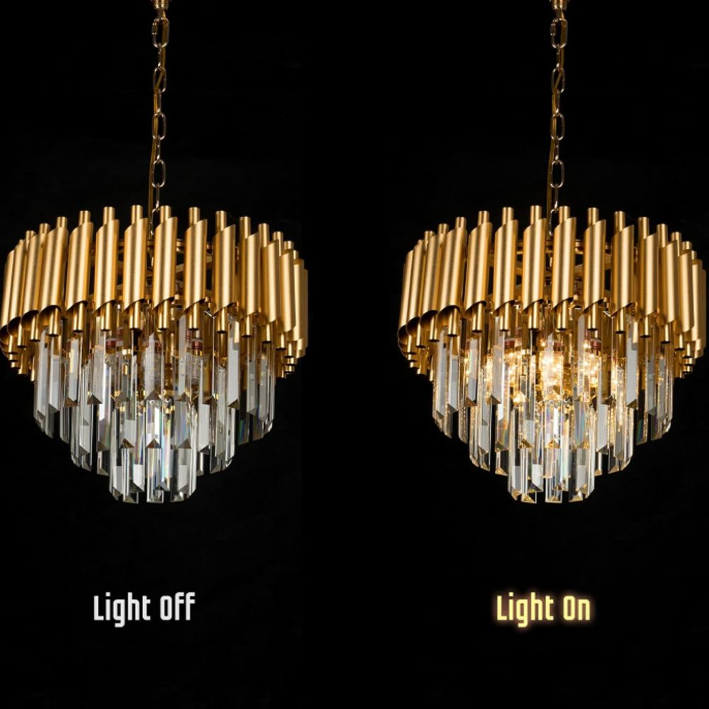 LUSTRE CRISTAL PRESTIGE DORE 30Cm – Image 5