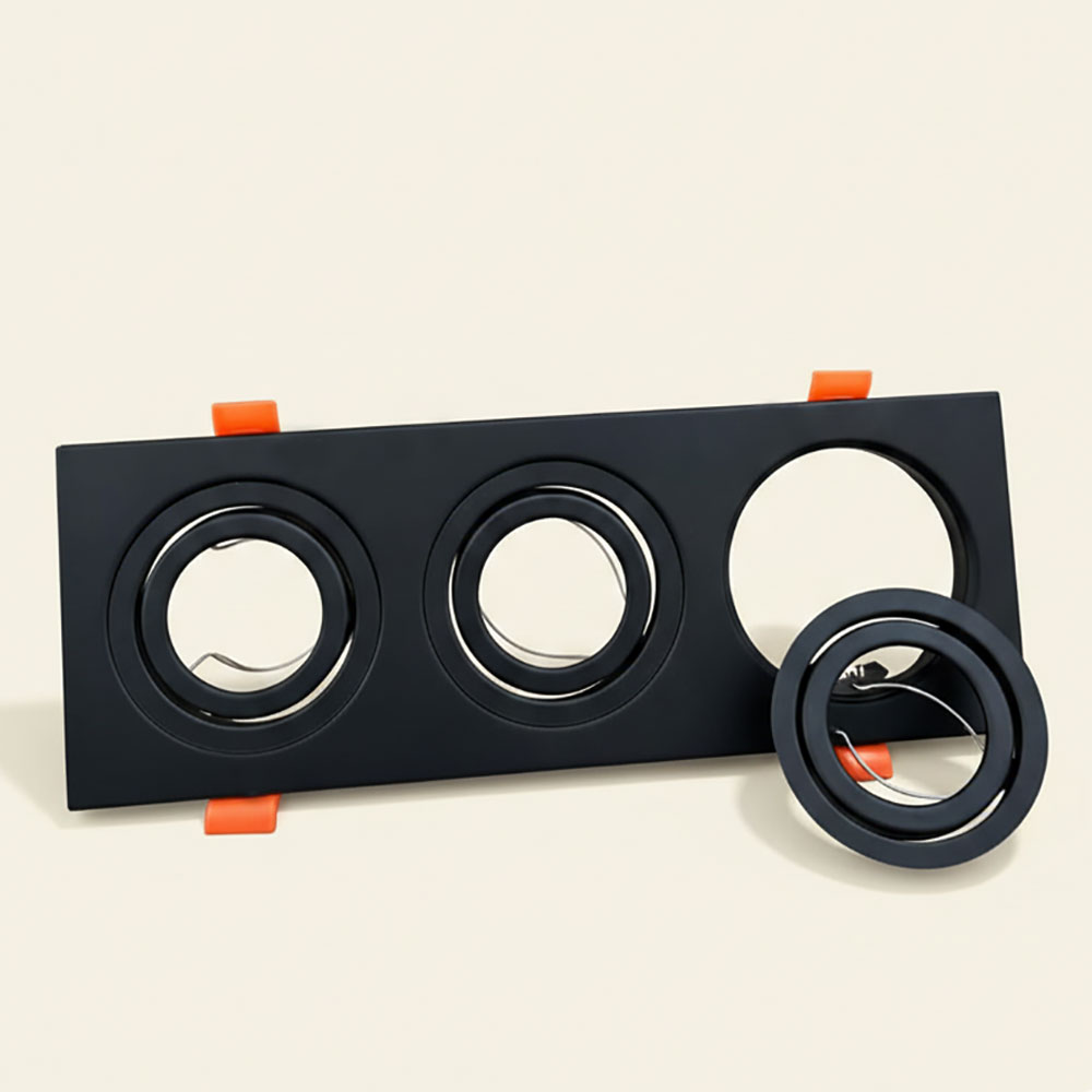 SOCLE TRIPLE NOIR ORIENTABLE ALLUMINUM – Image 2