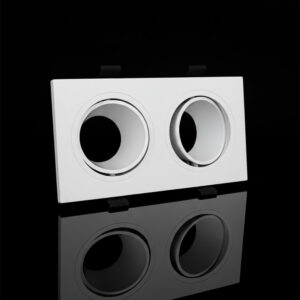 SOCLE ORIENTABLE DOUBLE CARRE BLANC