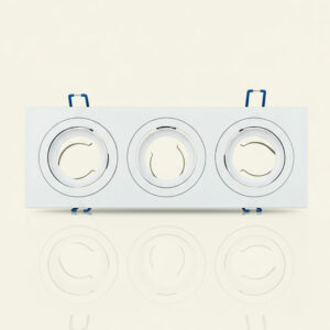 SOCLE ORIENTABLE TRIPLE CARRE NOIR/BLANC METALLIQUE