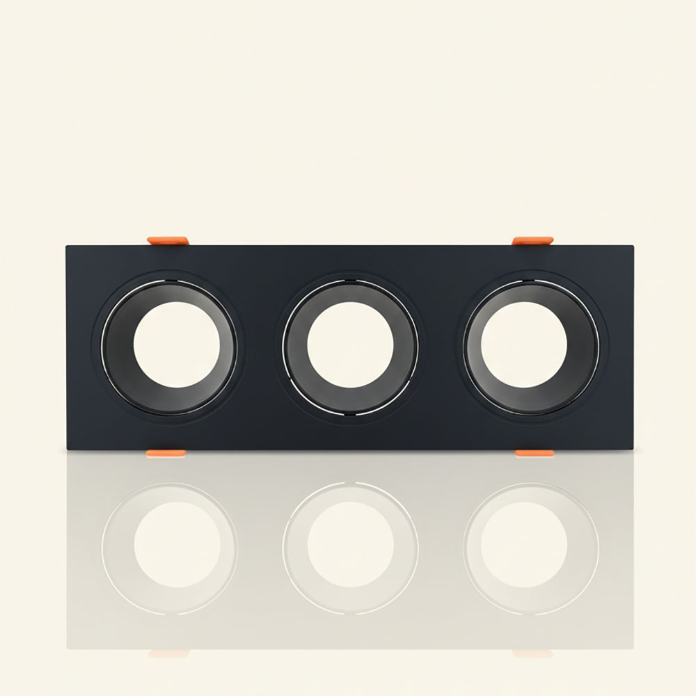 SOCLE PLASTIQUE CARRE TRIPLE NOIR – Image 2